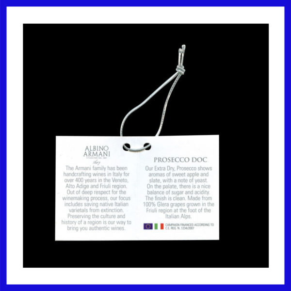 Bottle Neck Hang Tags With Elastics