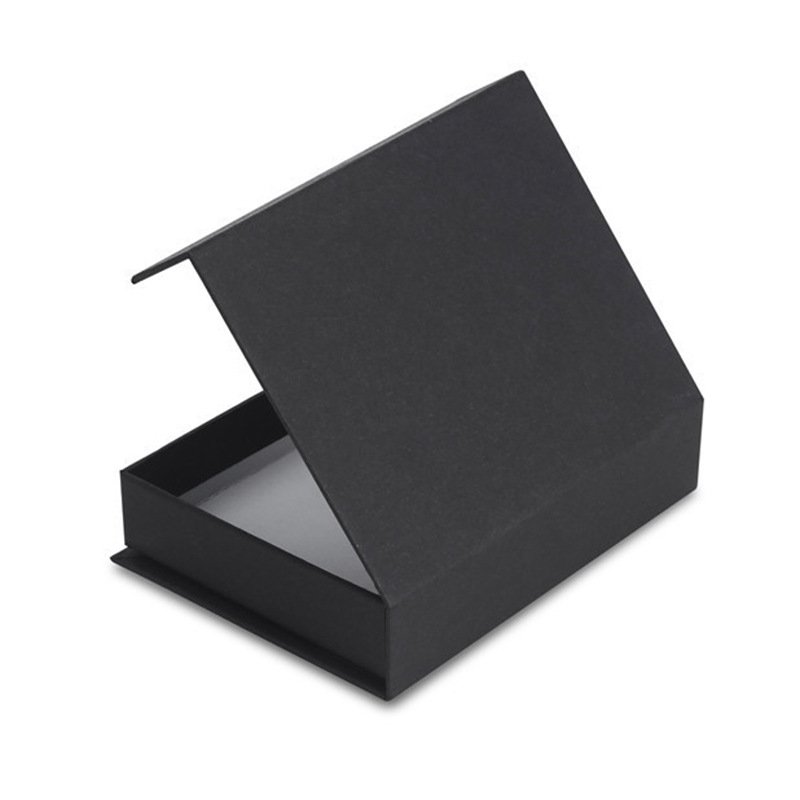 Custom Flat Pack Black Cardboard Foldable Magnetic Closure Flap Paper Boxes