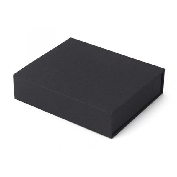 Custom Flat Pack Black Cardboard Foldable Magnetic Closure Flap Paper Boxes