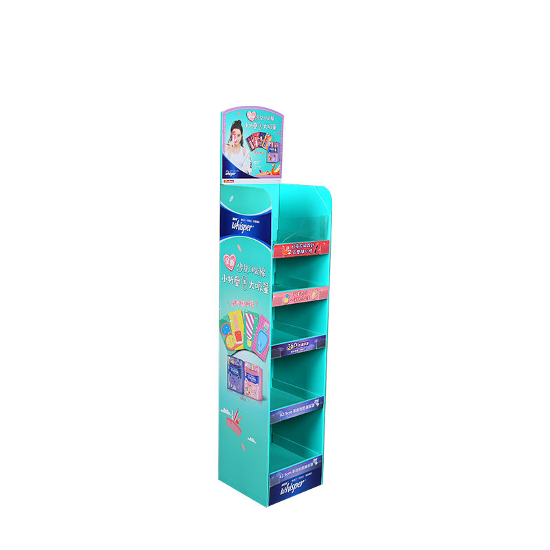 Custom POP Cardboard Floor Display Stand Eco-friendly With Different Header Cards 