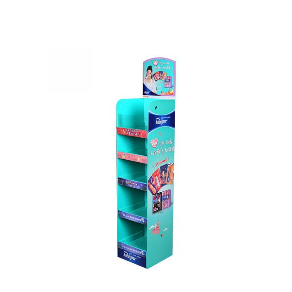 Custom POP Cardboard Floor Display Stand Eco-friendly With Different Header Cards 3