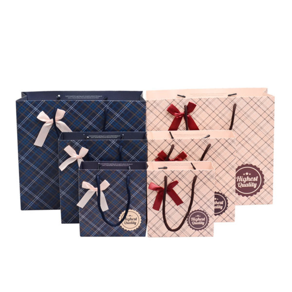 Paper Ribbon Bowknot Gift Bags for Shopping