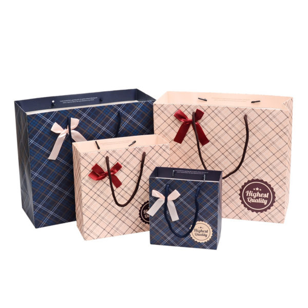 Paper Ribbon Bowknot Gift Bags for Shopping