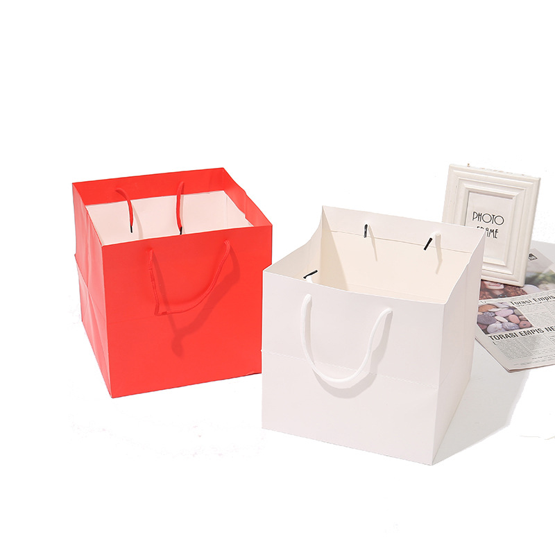 Square Paper Gift Shopping Handle Bags for Package
