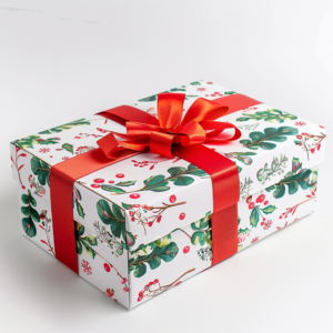 Christmas rigid boxes with ribbon